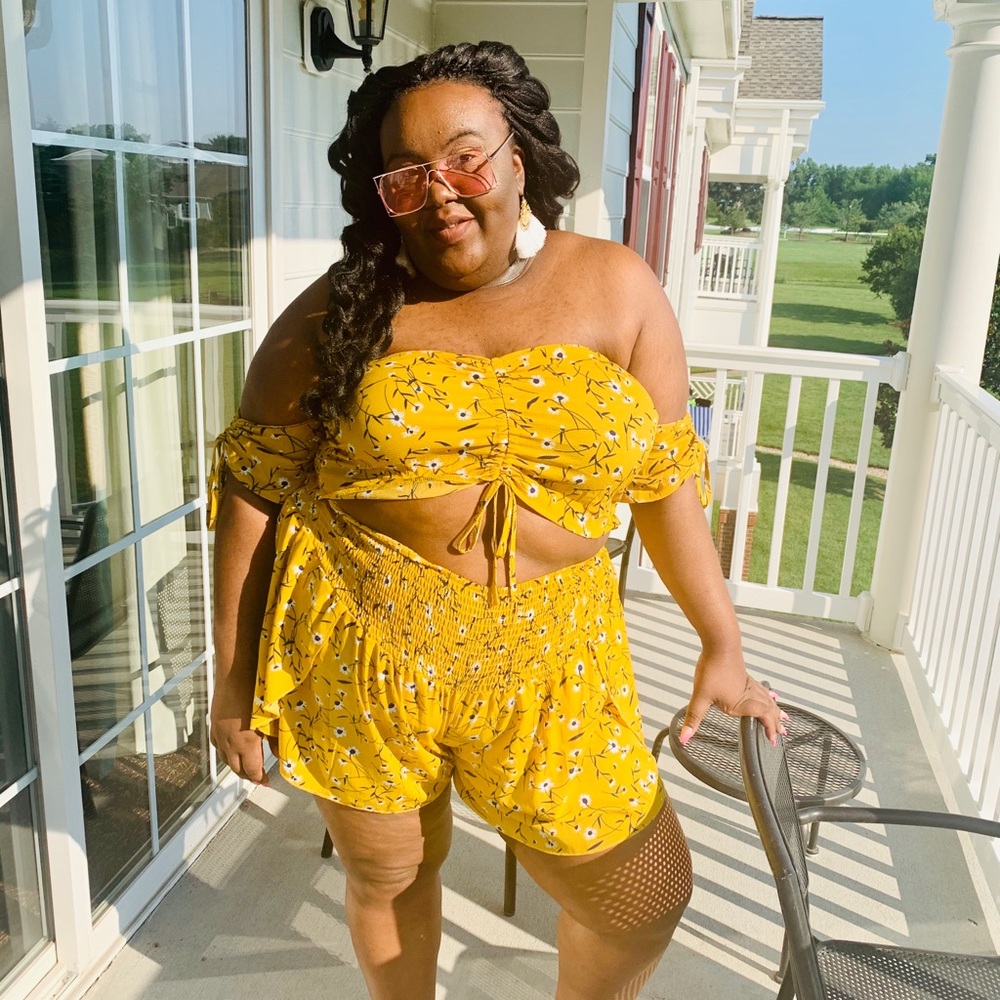 Flower Hippy Child Co-ord Short Set Plus Size